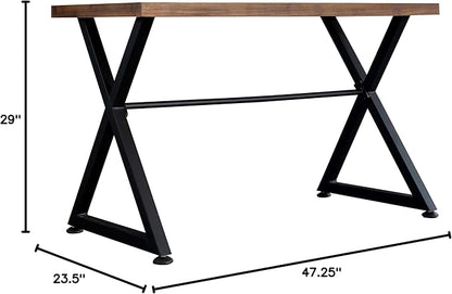 AC Pacific Nova Modern Industrial Home Office Computer and Working Desk Table, Brown/Midnight