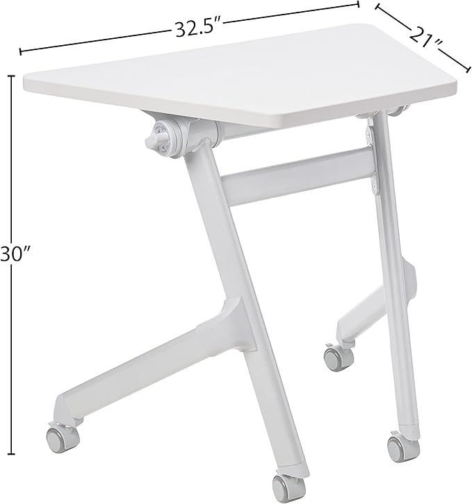 Safco Products Learn Nesting Trapezoid Desk, Small Corner Desk for Classrooms & Custom Classroom Layouts (Pebble Gray)