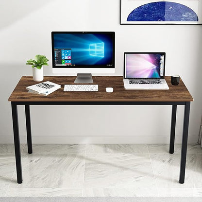 SogesGame Computer Desk, 55.1 inches Office Desk Computer Table Study Writing Desk Workstation for Home Office Dining Table Retro