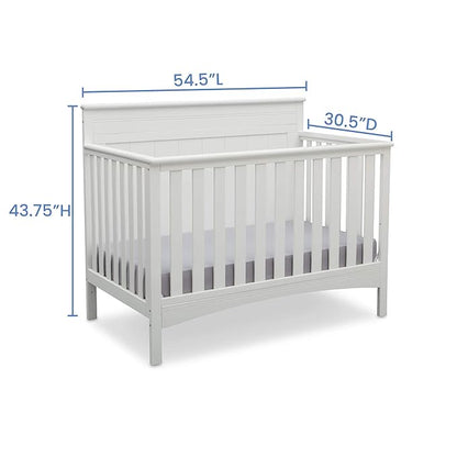 Delta Children Fancy 4-in-1 Convertible Baby Crib - Greenguard Gold Certified, Bianca White