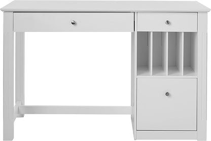 Walker Edison Modern Wood Computer Writing Desk Storage File Drawer Office Home Office Workstation Small, 48 Inch, White