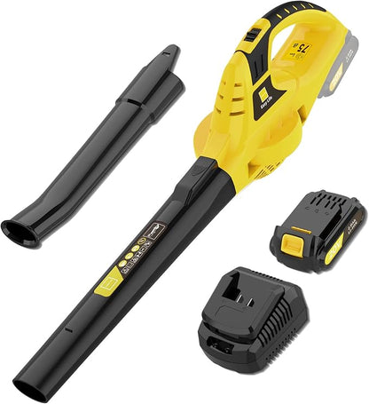 Leaf Blower Cordless,21V Handheld Electric Leaf Blower with Battery and Charger, 2 Speed Mode, Lightweight Battery Powered Leaf Blowers for Lawn Care,Patio, Yard, Sidewalk,Snow Blowing