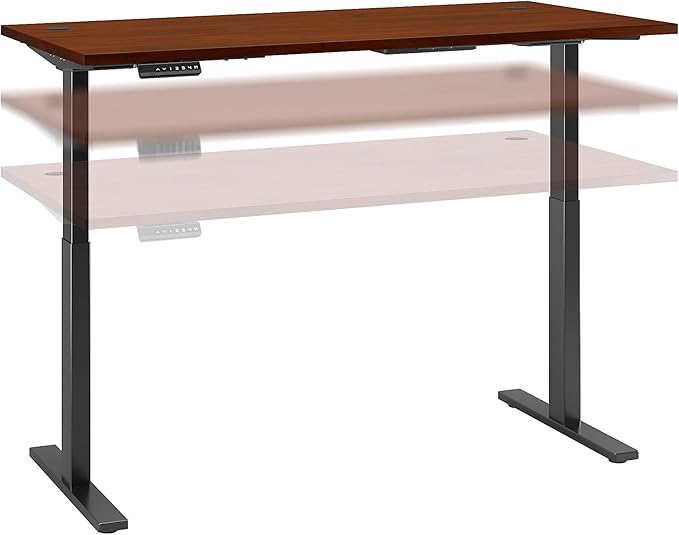 Bush Business Furniture Move 60 Electric Ergonomic Sit-Stand Computer Table for Home and Professional Office, 72W x 30D, Hansen Cherry