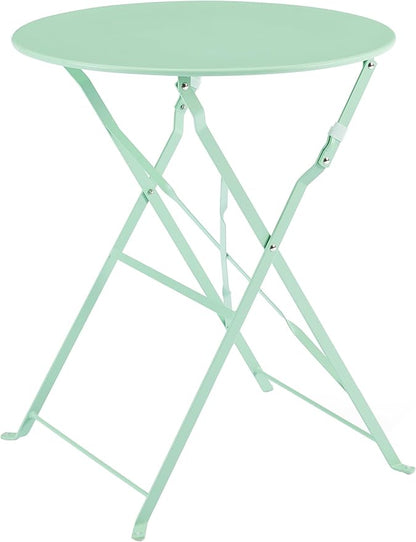 Crosley Furniture CF7390-MN Karlee Retro Metal Indoor/Outdoor 3-Piece Bistro Set with Table and 2 Chairs, Mint