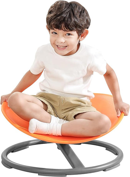 Sensory Spinning Chair for Autism Kids Sit and Spin Chair for Kids ADHD Chair Training Body Coordination Kids Swivel Chair Autism Sensory Products (Orange)