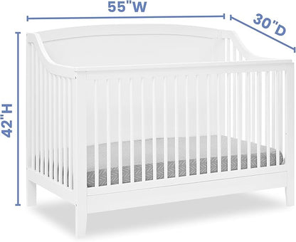 Delta Children Campbell 6-in-1 Convertible Crib - Greenguard Gold Certified, Bianca White