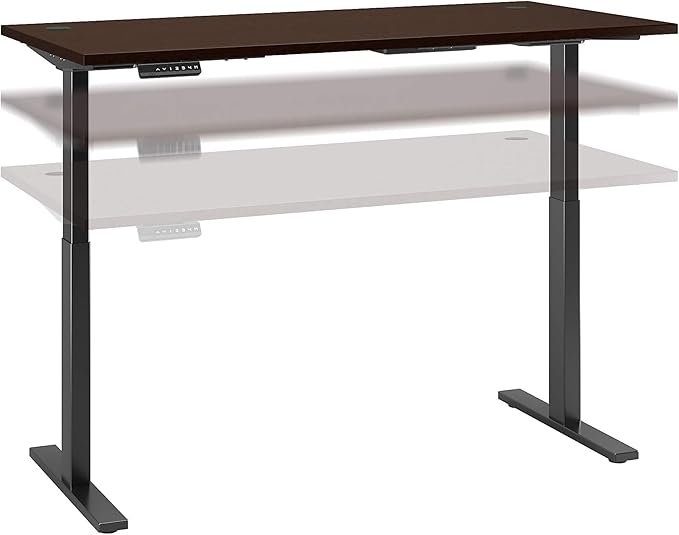 Bush Business Furniture Move 60 Electric Ergonomic Sit-Stand Computer Table for Home and Professional Office, 72W x 30D, Mocha Cherry