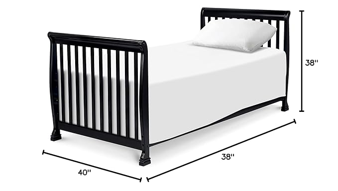 DaVinci Kalani 4-in-1 Convertible Mini Crib in Ebony | Greenguard Gold Certified