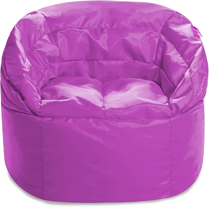 Posh Creations Structured Comfy Seat for Playrooms and Bedrooms, Large Bean Bag Chair, Sonoma Lounger, Purple