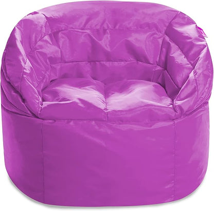 Posh Creations Structured Comfy Seat for Playrooms and Bedrooms, Large Bean Bag Chair, Sonoma Lounger, Purple