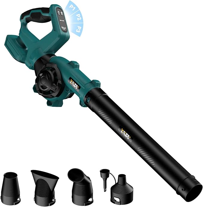Leaf Blower, Cordless Leaf Blower for Makita 18V Battery, 3 Speed Modes Up to 200MPH, 270° Rotatable Electric Leaf Blower with 4 Blowing Nozzles for Lawn Care and Yard(Battery Not Included)