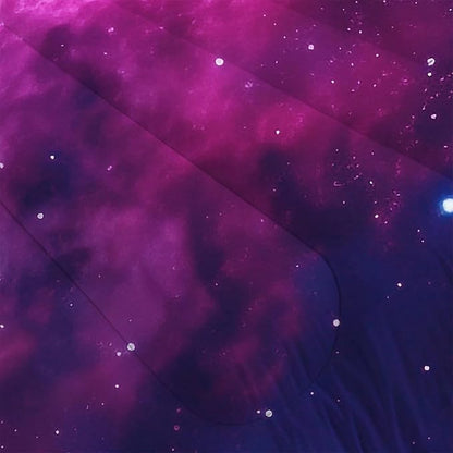 Galaxy Bedding Full Size Purple Outer Space Comforter Set for Girls Boys Kids Children Teen Bedroom Quilt 1 Comforter + 2 Pillow Cases