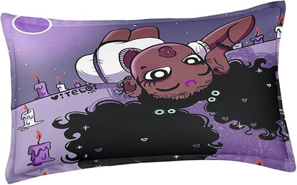 Twin Bedding Sets for Girls, African American Black Girl Magic Comforter Set with Girl Lay on Bed, Purple Bed Set for Toddler Kids, Little Girls Bedroom Decor, 1 Comforter with 2 Pillowcases