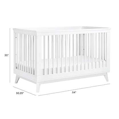 Babyletto Scoot 3-in-1 Convertible Crib with Toddler Bed Conversion Kit in White, Greenguard Gold Certified