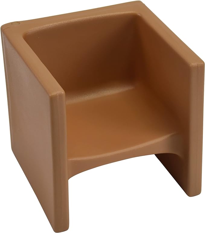 Children's Factory 3-in-1 Cube Chair for Kids, Flexible Seating Classroom Furniture, 1-Pack, Almond