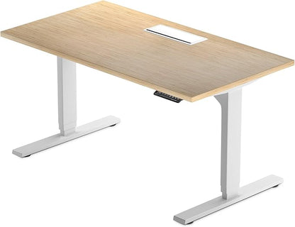 Standing desk with Bamboo top. Adjustable height desk 60"x30". Dual motor stand up motorized computer desks for home office