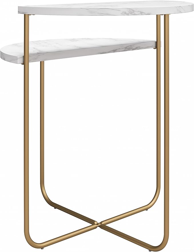 Novogratz Athena End Table, White Marble
