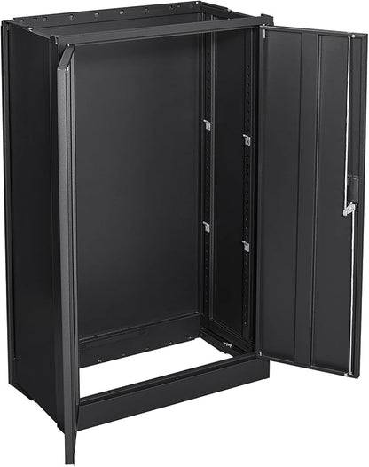 41.97" Metal Storage Doors and Adjustable Shelf,Folding Filing Cabinets w/Solid Steel Tube Locking Shaft,for Home Office,School,Garage,Black