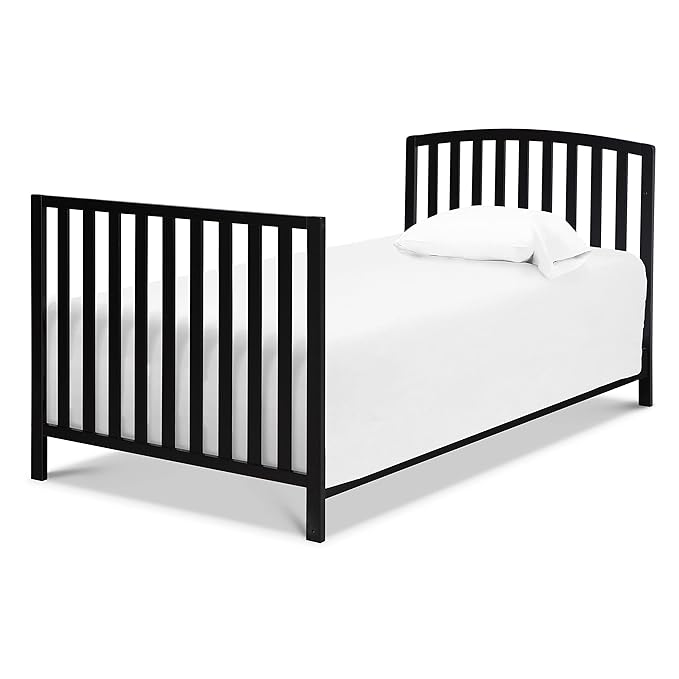 DaVinci Dylan Folding Portable 3-in-1 Convertible Mini Crib and Twin Bed in Ebony, Greenguard Gold Certified