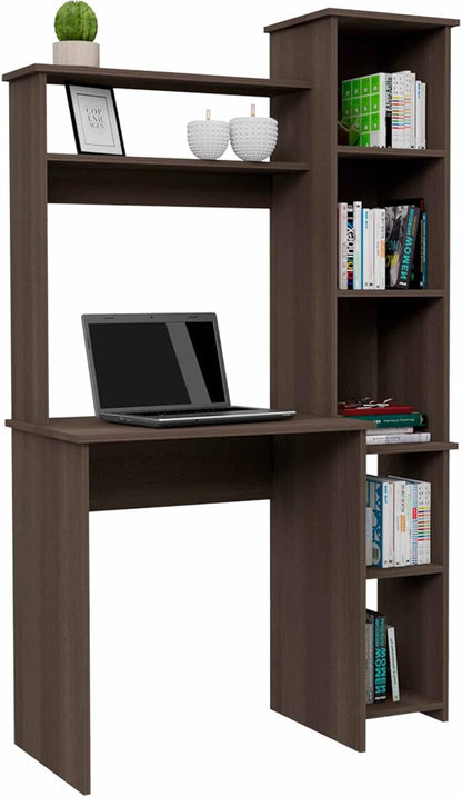 NicBex Laik-DW-00077-DX Desks, 38.7" W x 17.8" D x 63.9" H, Brown