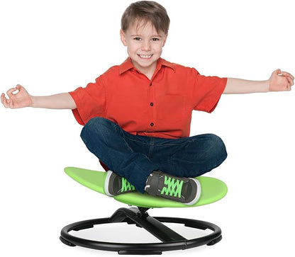Kids Swivel Chair, Spinning Chair for Kids, Sit and Spin Chair for Kids,Balance Physical Therapy Equipment, Training Body Coordination，Sensory Spinning Seat for Kids (Green)