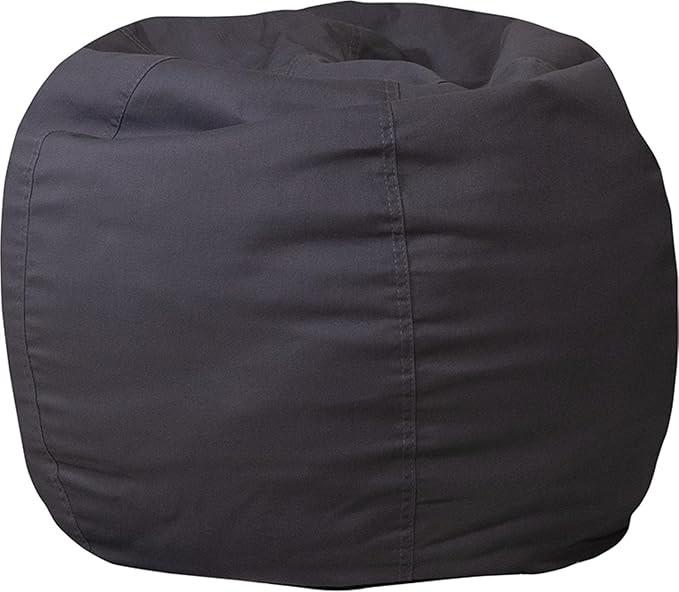 Flash Furniture Dillon Small Bean Bag Chair for Kids and Teens, Foam-Filled Beanbag Chair with Machine Washable Cover, Gray
