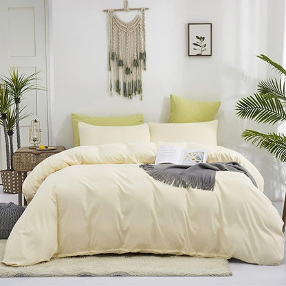 Light Yellow Comforter Set Queen Off White Bedding Set Beige Comforter Set Queen Men Breathable Ivory Bedding Set Women Soft Off White Queen Ivory Bedding Comforter Set Queen
