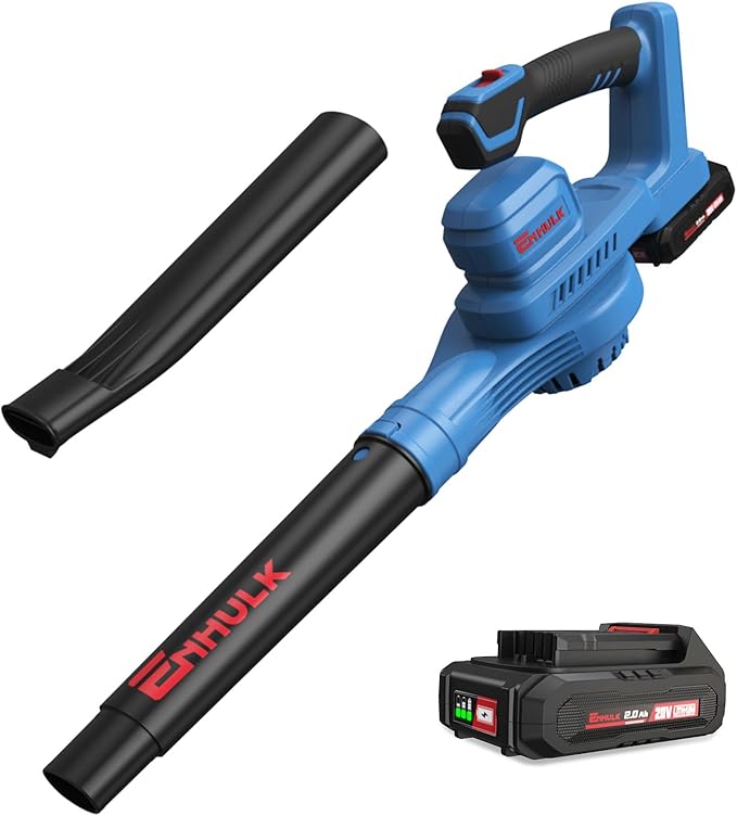 20V 160MPH Cordless Leaf Blower with Battery, Charger & Adjustable Tubes - Portable, Lightweight for Cleaning Leaf, Dust, Debris