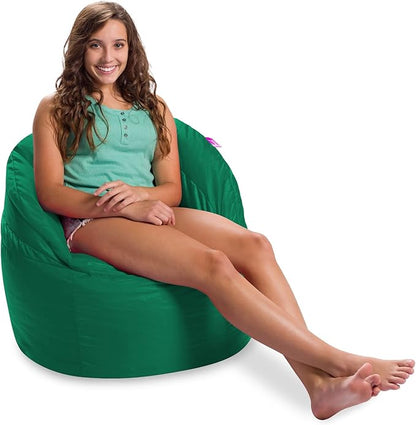 Posh Creations Structured Comfy Bean Bag Chair for Gaming, Reading, and Watching TV, Sonoma Lounge, Microsuede - Tide Pool