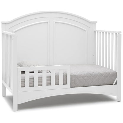 Delta Children Perry 6-in-1 Convertible Crib - Greenguard Gold Certified, Bianca White + Simmons Kids Radiant Sky Dual Sided Baby Crib Mattress and Toddler Mattress (Bundle)