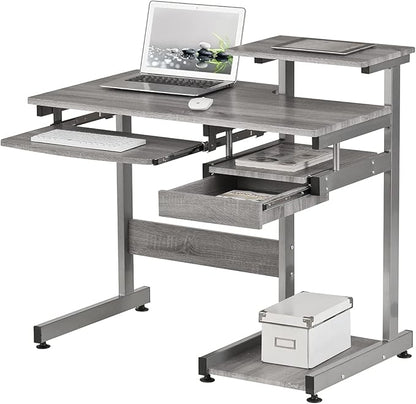NicBex Laik-DW-00053-DX Desks, 37.75" W x 22" D x 35.25" H, Gray