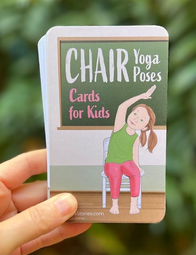 Chair Yoga Poses Cards for Kids: Movement Breaks or Brain Breaks in Classroom, Homeschool, Play Therapy, Calm Corner, or for Social Emotional Learning Activities and Test Taking Strategies