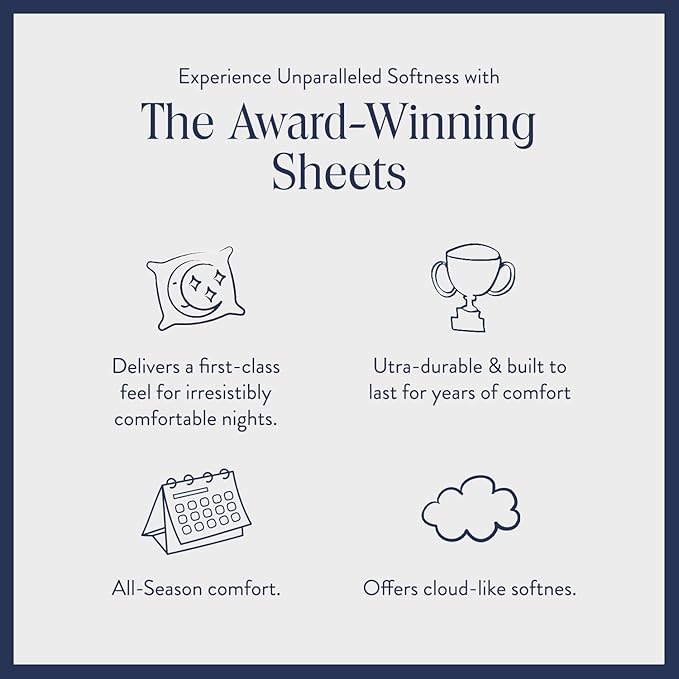 Brooklinen Luxury Sateen 4 Piece Twin XL Sheets Set in White - 100% Cotton Sateen Sheets - 1 Fitted Sheet, 1 Flat Sheet, 2 Pillowcases - Best Luxury Sheets