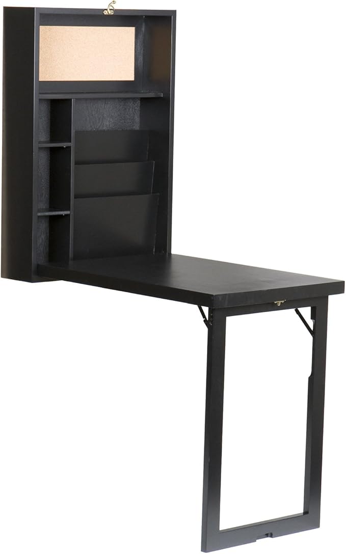 SEI Furniture Convertible Desk, 32.00 in. H x 22.00 in. W x 6.00 in. D, Black