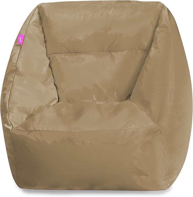 Posh Creations Structured Comfy Bean Bag Chair for Gaming, Reading, and Watching TV, Coronado Chair, Microsuede - Camel