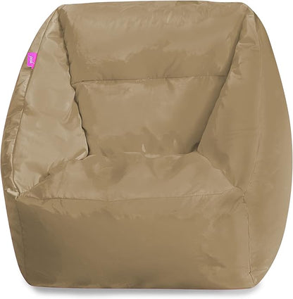 Posh Creations Structured Comfy Bean Bag Chair for Gaming, Reading, and Watching TV, Coronado Chair, Microsuede - Camel