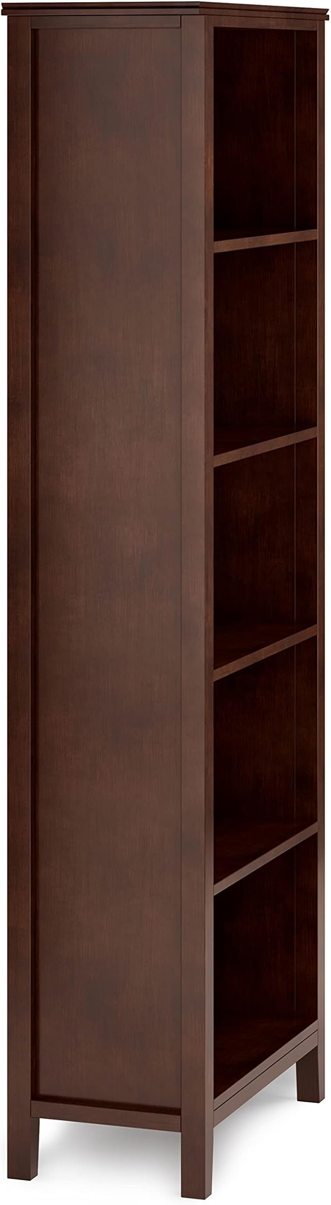 SIMPLIHOME Artisan SOLID WOOD 26 Inch Contemporary 5 Shelf Bookcase in Russet Brown, For the Living Room, Study Room and Office