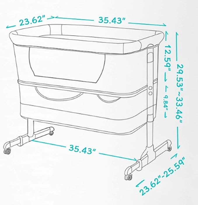 Bedside Sleeper Bedside Crib, Baby Bassinet 3 in 1 Travel Baby Crib Baby Bed with Breathable Net,Adjustable Portable Bed for Infant/Baby(Deep Grey)