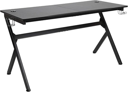Flash Furniture Duncan 55" x 24" Extra Large Gaming Desk with Headphone Hook and Cup Holder - Free Mouse Pad