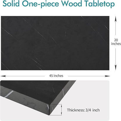 Kaboon Universal Tabletop 45"x20", Solid One-Piece Melamine Table Top, Double Desk L-Desk Floating Desk DIY, Home and Office,Cloud Atlas/Black Marble