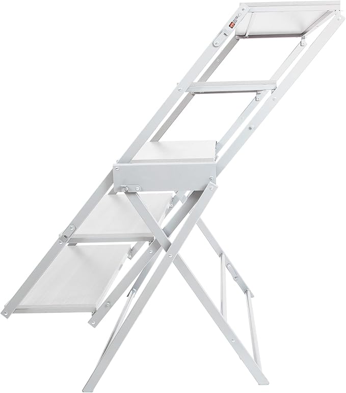 Origami Modern 2 in 1 Shelf to Table Style, Organizer Deco Rack Magically Turn to a Table/Desk in a Second,Fully Assembled,White/White US Patent Pending (STT-WHIWHI)