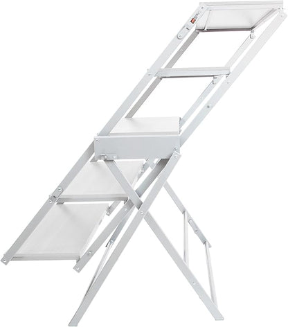 Origami Modern 2 in 1 Shelf to Table Style, Organizer Deco Rack Magically Turn to a Table/Desk in a Second,Fully Assembled,White/White US Patent Pending (STT-WHIWHI)