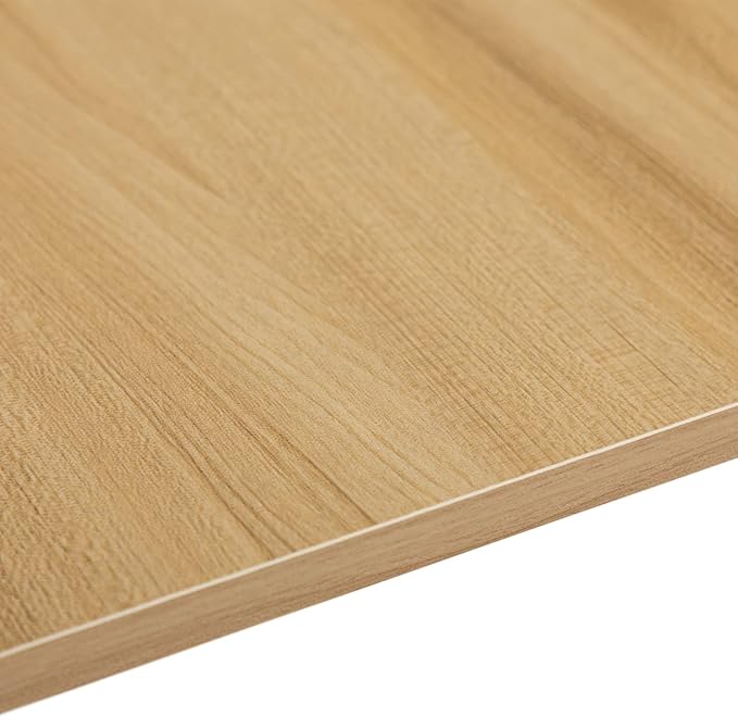 Minimalist Folding Table, Study Desk with Storage Shelf, Small Desk, Portable Computer Desk for Home, Office, Light Brown