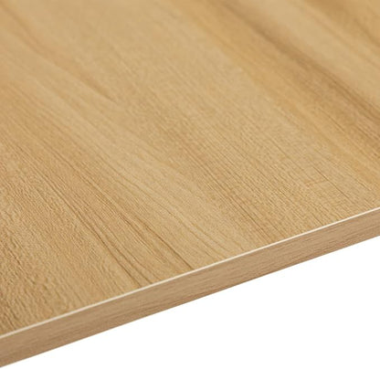 Minimalist Folding Table, Study Desk with Storage Shelf, Small Desk, Portable Computer Desk for Home, Office, Light Brown