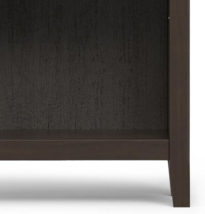 SIMPLIHOME Amherst SOLID WOOD Transitional 5 Shelf Bookcase for The Living, Study Room and Office, 24 inch, Hickory Brown
