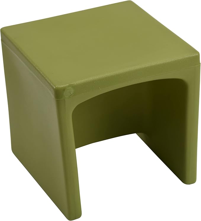 Children's Factory Cube Chair for Kids, Flexible Seating Classroom Furniture for Daycare/Playroom/Homeschool, Indoor/Outdoor Toddler Chair, Fern (CF910-014)