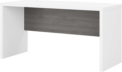 Bush Business Furniture Echo Bow Front Desk, 60W, Pure White and Modern Gray