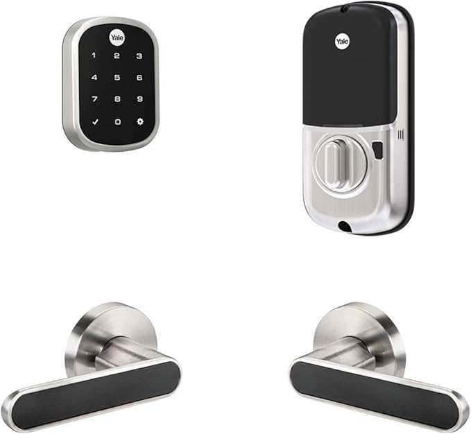 Yale Security B-YRD256-ZW-KCB-619 Yale Assure Lock SL with Z-Wave with Kincaid BK Works with Ring Alarm, Smartthings, and Wink Smart Touchscreen Deadbolt with Matching Lever, Satin Nickel