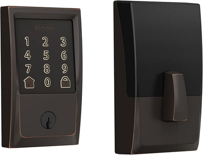 SCHLAGE BE489WB CEN 716 Encode Deadbolt Smart Lock | WiFi Touchscreen Keypad, Aged Bronze