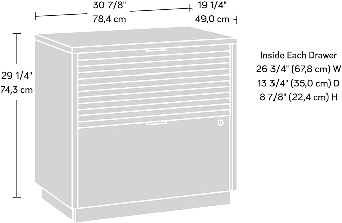 Sauder Englewood Lateral file, L: 30.87" x W: 19.29" x H: 29.25", Spiced Mahogany finish